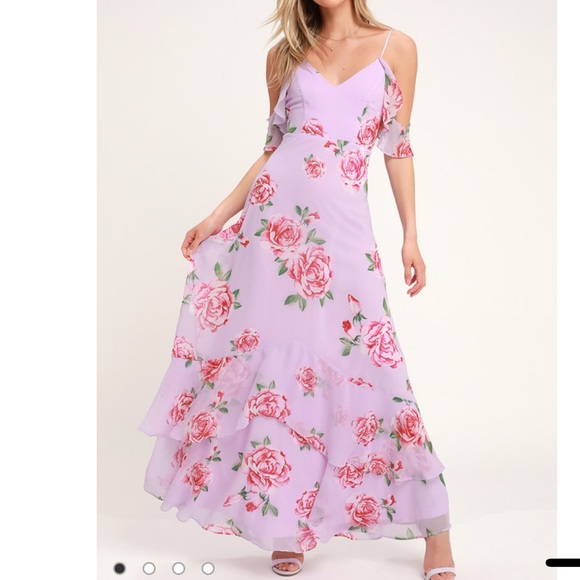 lavender floral maxi dress